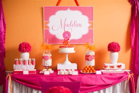 Hot Pink And Orange Breakfast Party Project Nursery