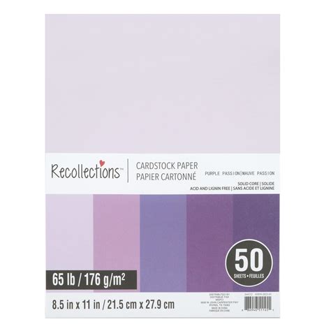 Purple Passion 85 X 11 Cardstock Paper By Recollections 50 Sheets
