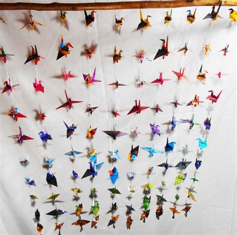 Origami Paper Cranes 40 Strings 10 Peace Cranes Etsy