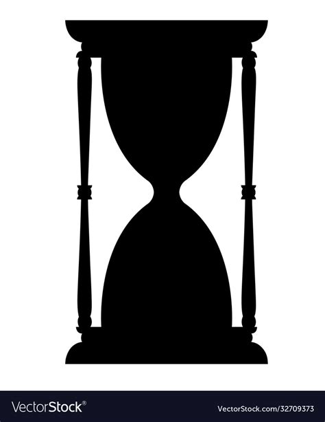 black silhouette empty hourglass classic design vector image