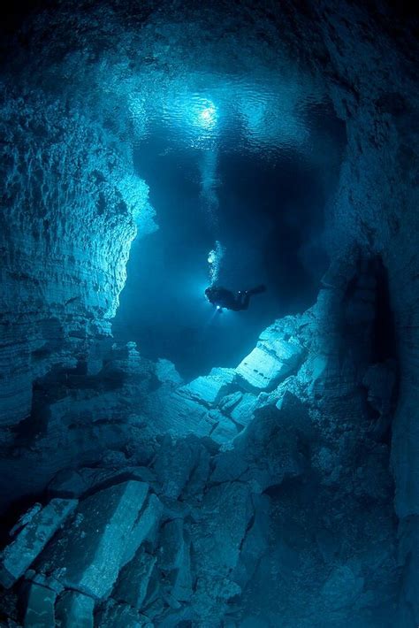 Underwater Caves Image By Rudolfnutor On Waves Wallpaper Cave Diving