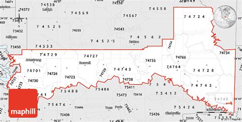Silver Style Simple Map Of Zip Codes Starting With 747