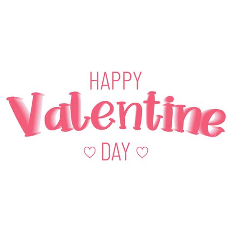 Happy Valentines Text Vector Hd Png Images Happy Valentine Day Pink