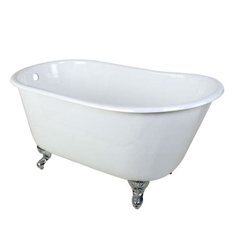 Large corner clawfoot bathtub bath tub tubs free standing. 53" Small Cast Iron White Slipper Clawfoot Bathtub with ...