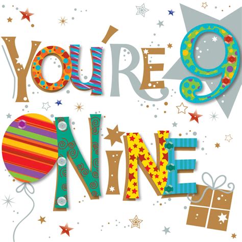 Youre Nine 9th Birthday Greeting Card Cards Love Kates
