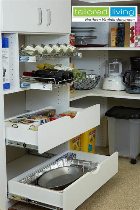 Interestingly enough, pantries can surpass your expectations and go beyond their roots as food storage systems. Pantry pull outs are a great way to save space in the kitchen! http://www.tailoredliving.com ...