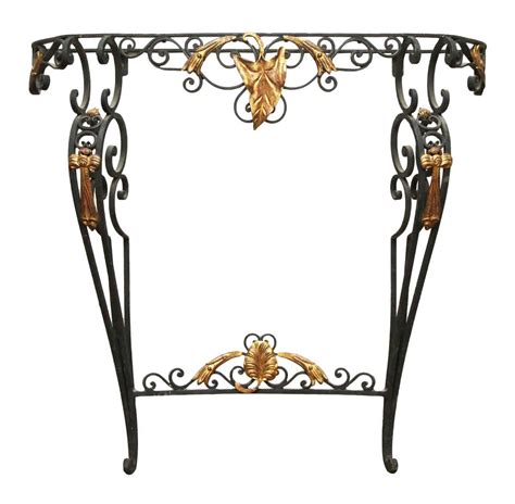 Wrought Iron Console Table With Gilded Detail Olde Good Things