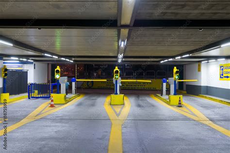 Entrance To Multi Storey Underground Car Parking Garage Stock Photo