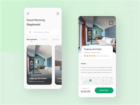 Hotel Booking App Home And Detail Screen Search By Muzli