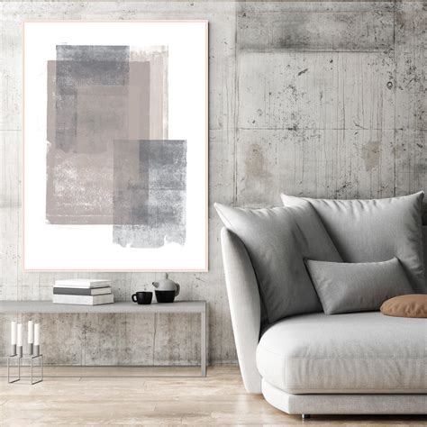 Grey And Brown Abstract Art Large Minimalist Painting Living Room