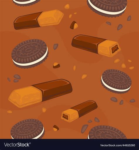 Cookies And Biscuits With Chocolate And Cream Vector Image