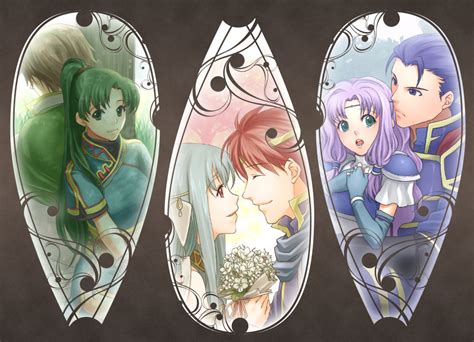 lyn ninian eliwood hector florina and 1 more fire emblem and 1 more drawn by kori etinop