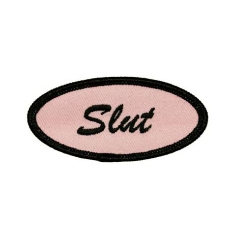 Slut Name Tag Pink Patch Novelty Badge Uniform Sign Embroidered Iron On