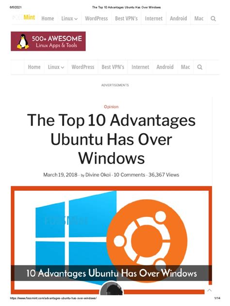 The Top 10 Advantages Ubuntu Has Over Windows Pdf Linux Microsoft