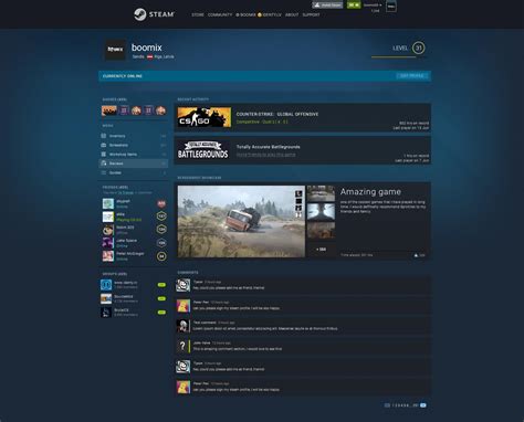 My Redesign For Steam Profile Page Based On New Ui What Do You Think Steam