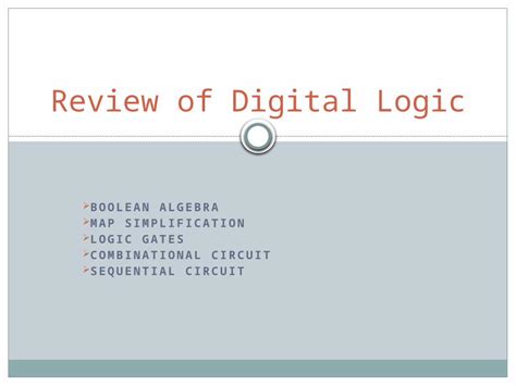 Pptx Introduction To Digital Logic Dokumentips