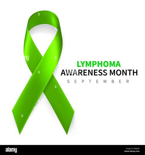 Lymphoma Awareness Month Realistic Lime Green Ribbon Symbol Medical