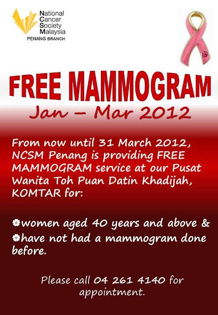 National Cancer Society Of Malaysia Penang Branch Breast Cancer Screening