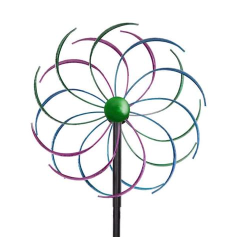 Jaxpety 79 In Metal Kinetic Wind Spinner For Garden And Yard