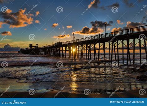 Sunset At The Oceanside Pier Stock Photo Image Of Tourism California