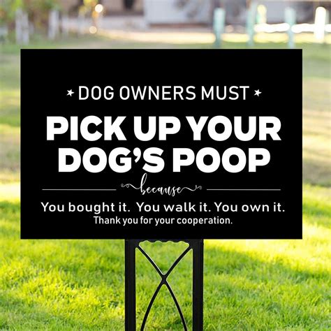 Dog Owners Must Pick Up Your Dogs Poop Yard Sign With Etsy Ireland