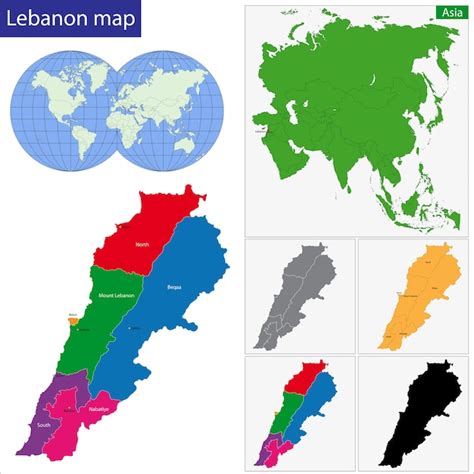 Mapa Do Líbano Vetor Premium