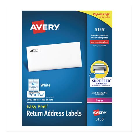 Avery 05261 Easy Peel White Address Labels With Sure Feed Technology