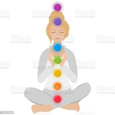 Illustration Of A Woman With Seven Chakras Stock Illustration