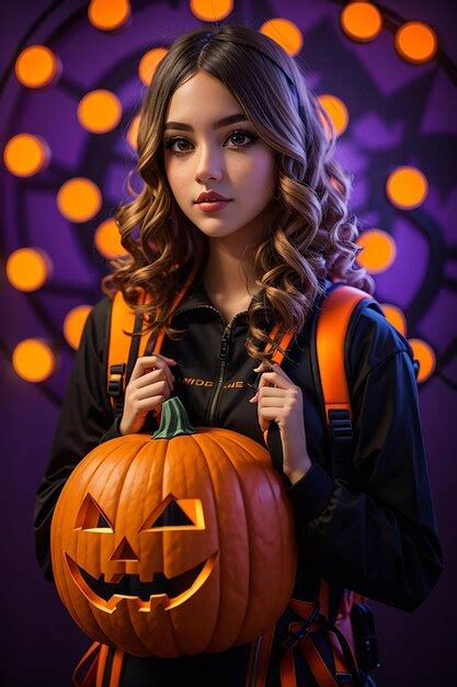 premium ai image halloween party beautifull girl costume