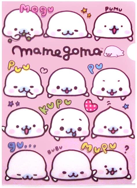 San X Mamegoma Pink Seals Plastic File Folder Kawaii Cute Character