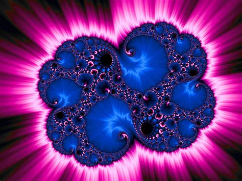 Blue And Pink Fractal Explosion Abstract Digital Art Photograph by