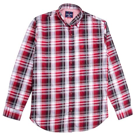 Buy Mens Red Checkered Cotton Shirt Regular Fit Casual Shirts At