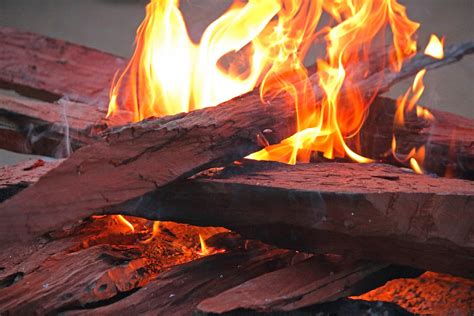 Hardwood Fire With Swirling Flames Free Stock Photo Public Domain
