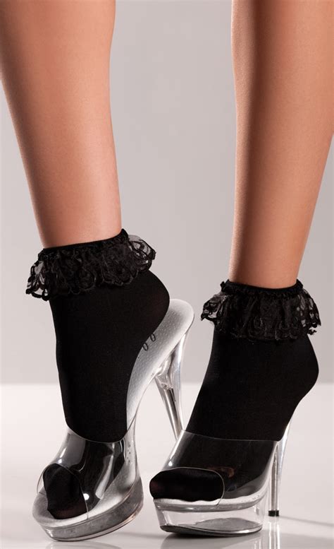 Ankle Socks With Lace Top
