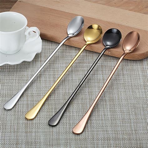 24cm Long Handled Coffee Teaspoon Stirring Spoon Ice Cream Stainless Steel Spoon Shopee Malaysia