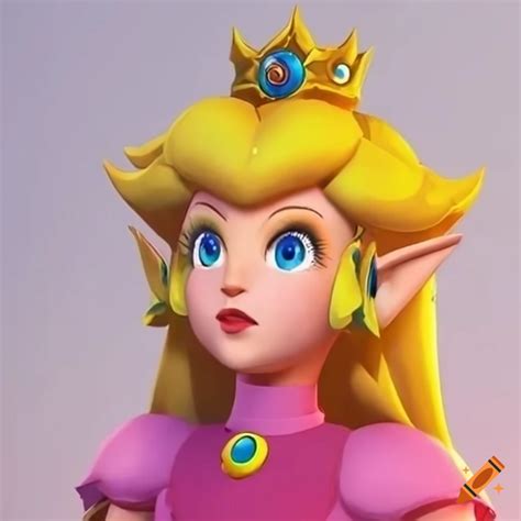 princess peach cosplay art featuring link putting on makeup on craiyon