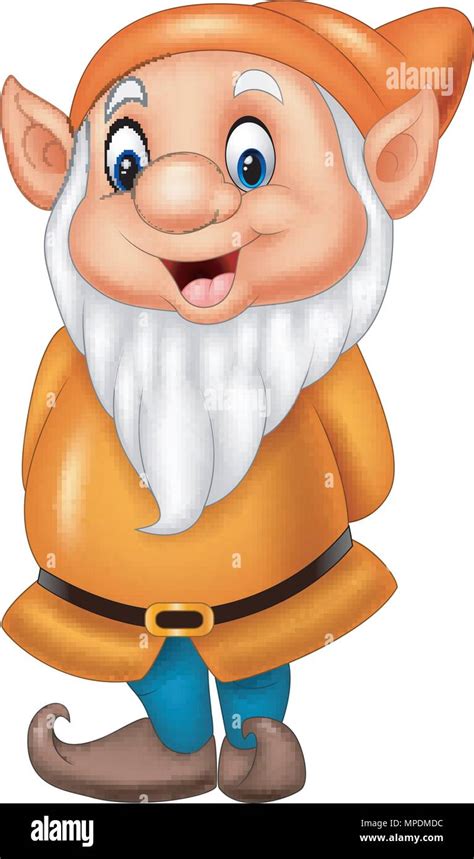 Cartoon Happy Dwarf Isolated On White Background Stock Vector Image