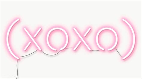 Pink Xoxo Neon Word Transparent Png Premium Image By