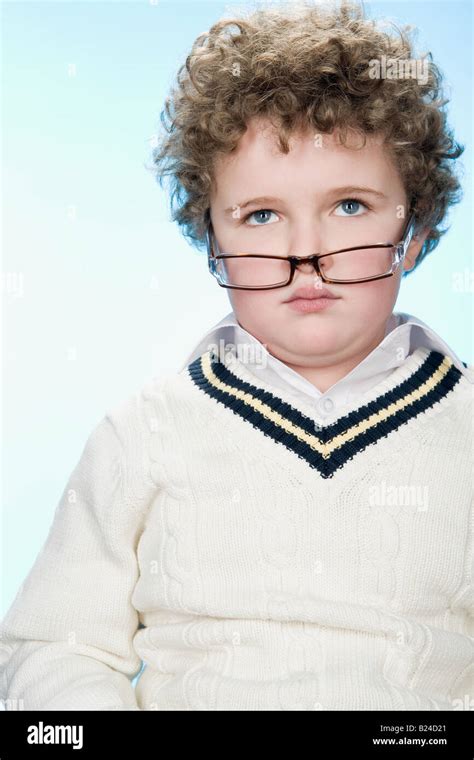 Portrait Of A Boy Wearing Eyeglasses Stock Photo Alamy
