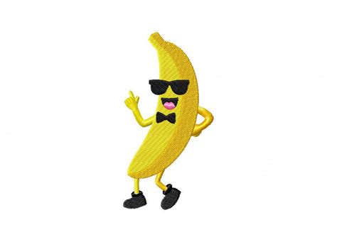 Cool Dancing Banana With Sunglasses Embroidery Design Etsy