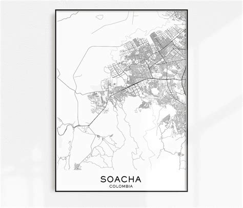 Soacha Map Print Printable Maps Soacha Map City Map Prints Etsy