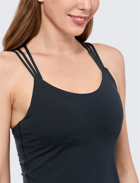 crz yoga women s strappy back yoga tank tops built in bra sports camisole shirts ebay