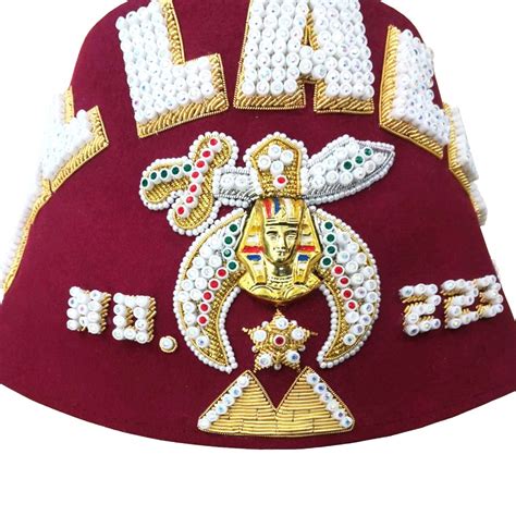 Shriner Fez Hat Bullion Hand Embroidered Free Case Bricks Masons