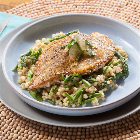 Pour over the egg and cream mixture until almost level with the top of the pastry case. Recipe: Za'atar Chicken & Pearl Couscous with Asparagus ...