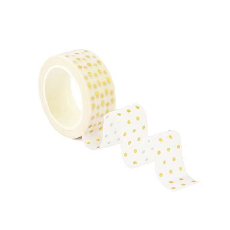 Gold Foil Polka Dot Washi Tape Crafted With Love And Roses