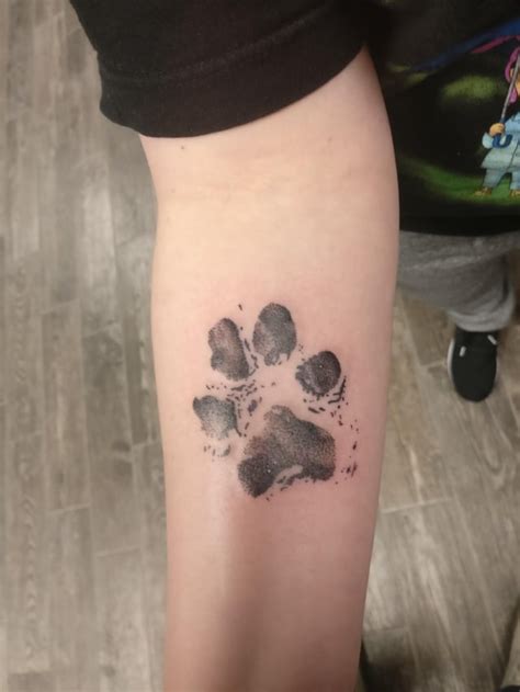 My First Tattoo My Dogs Paw Print By Kirk George Island Tattoo
