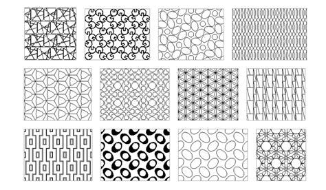 Seamless Geometrical Pattern Multiple Architecture Blocks Cad Drawing