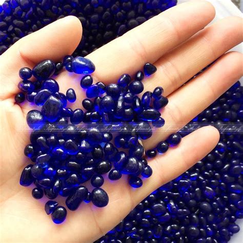 50g 5 8mm K5 Cobalt Blue Glass Gravel Stones Polished Rock Aquarium