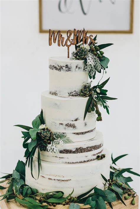 46 purely beautiful wedding cakes with greenery weddingomania