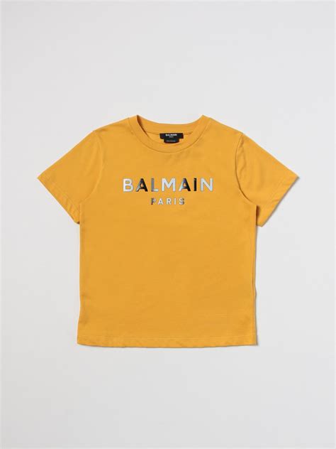 Balmain Kids T Shirt For Baby Yellow Balmain Kids T Shirt